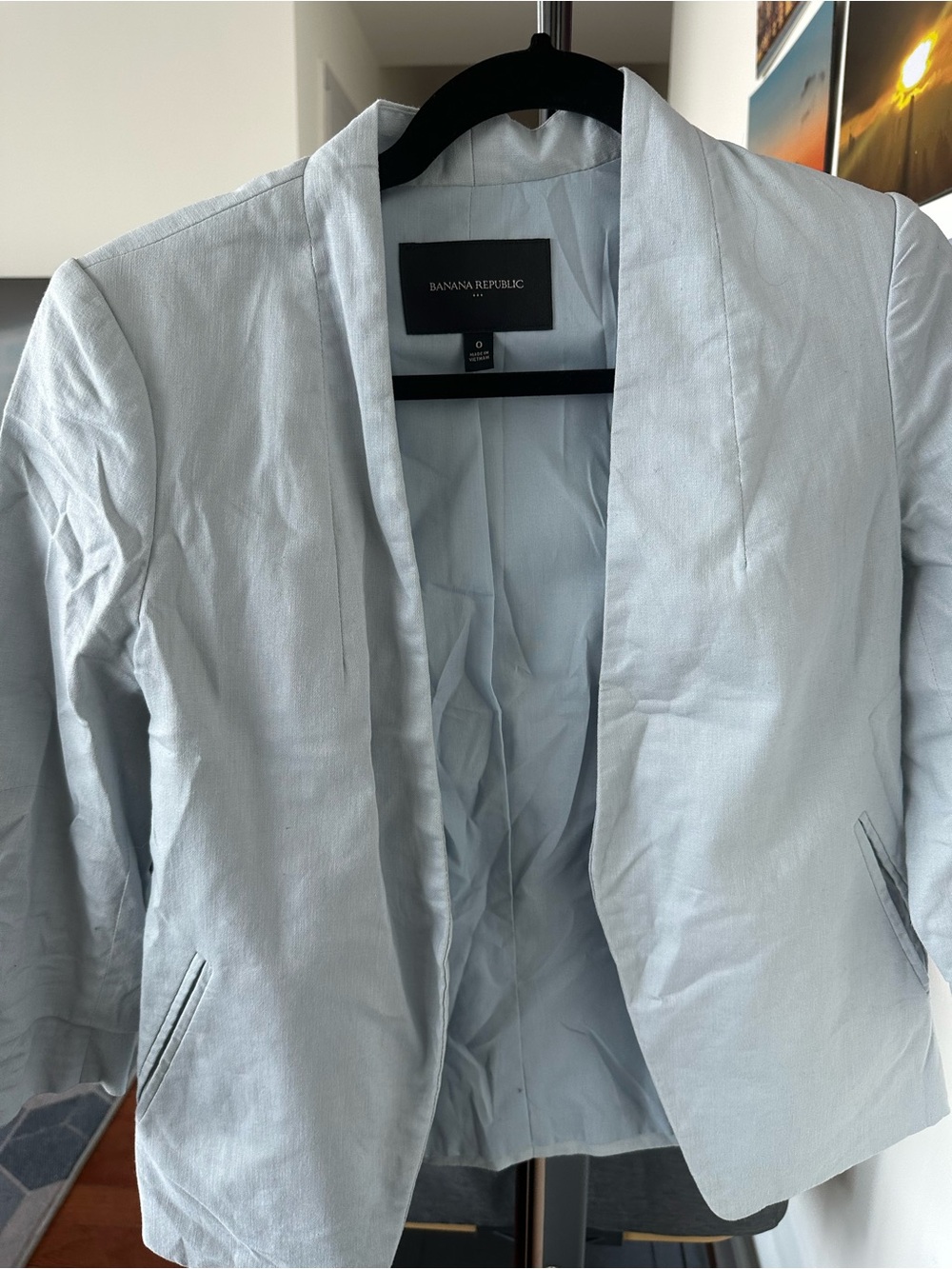 Banana Republic Pale Blue Open-Front Blazer